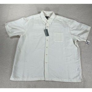 NWT Van Heusen Men's Size‎ 2XL White Button Down Short Sleeve Polo Shirt